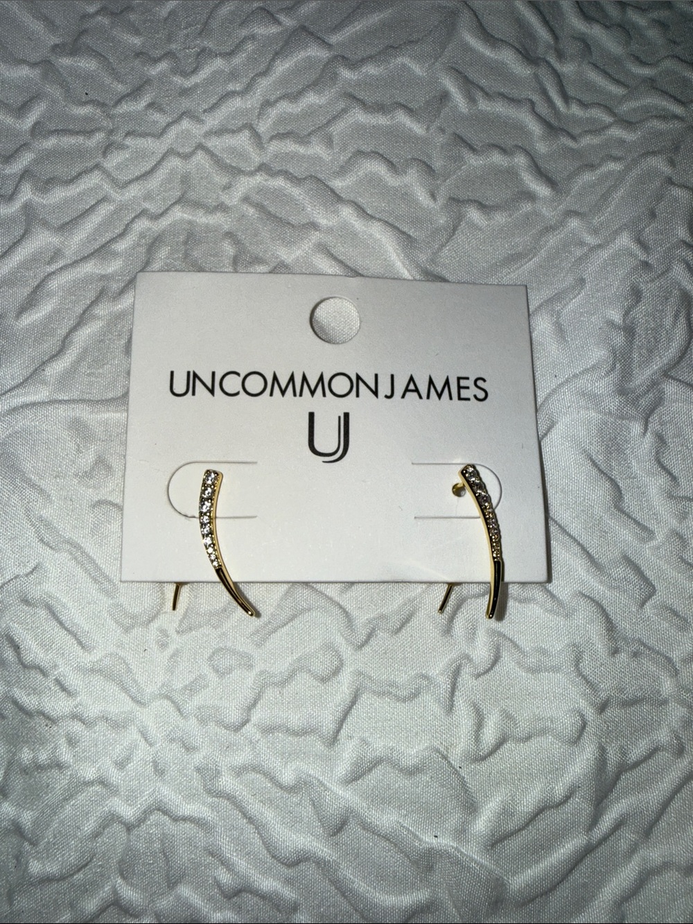 Uncommon James Gold Crystal Curve Ear Climbers